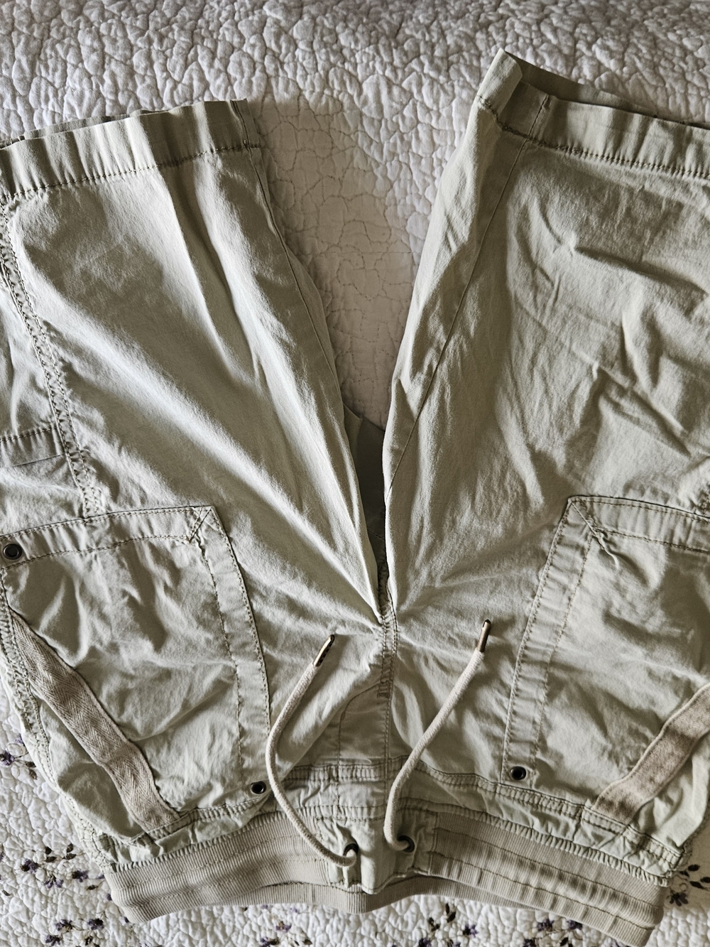 Natural Reflections Olive Green Cargo Shorts with Drawstring